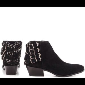Sam Edelman black suede studded booties